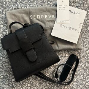 Senreve Black Leather Backpack